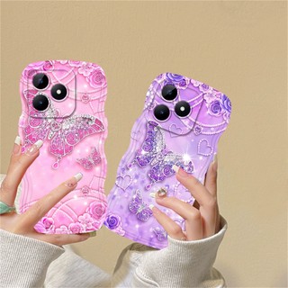 Realme Note 50 C53 C55 10 C30 C31 C33 C35 C21Y C25Y C11 2021 C15 C25 C17 C12 C3 C2 8i 7i 5 5i 6i 7 Pro Narzo 50A Shining Butterfly Wave Edge TPU Vỏ Điện Thoại HOSTR