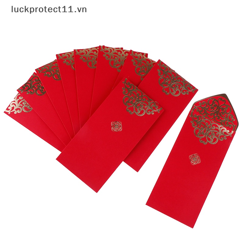 Set 10 Bao Lì Xì Đỏ May Mắn Cho Năm Mới / Đám Cưới / Lễ Hội Trung Hoa
