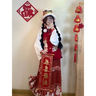 Bijia plus Bộ Hán Phục Hán Phục Lót Nhung Thêu Mặt Ngựa Chính Hãng Cho Nữ ming made [vr5t