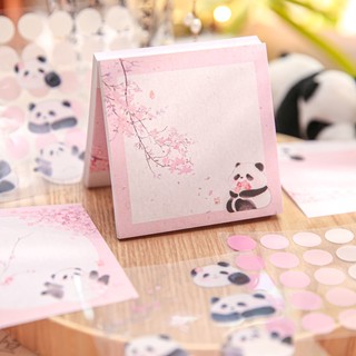 Xấp 90 Tờ Giấy Note Không Có Keo Kèm Sticker Panda Cùng Chủ Đề Dùng Để Ghi Chú