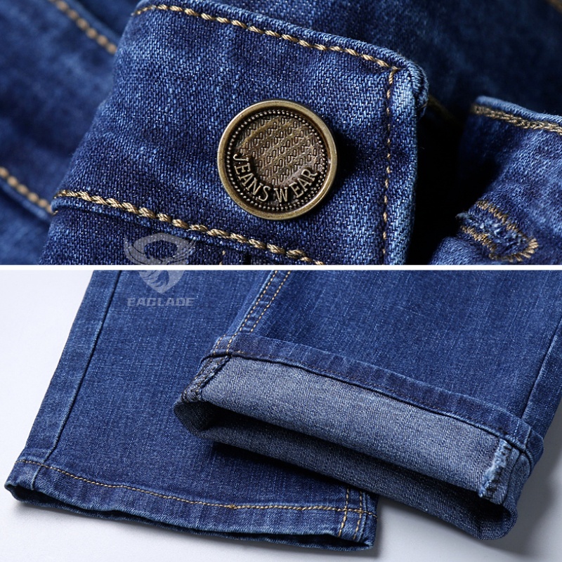 Quần Jean denim Dài Ống Đứng Màu Xanh Dương 807 Thời Trang Cho Nam