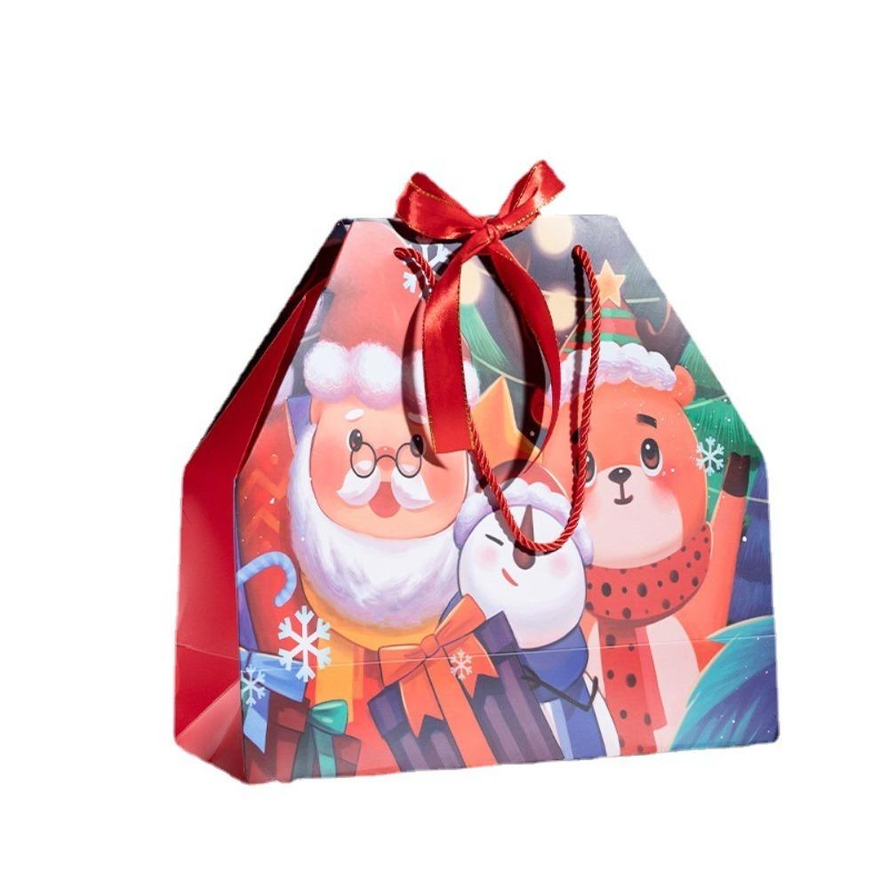 1 Túi Đựng Kẹo / Bánh Quy Có Tay Cầm Hình Ông Già Noel Năm Mới Dày Dặn