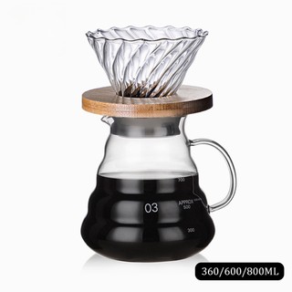 Bình đựng cà phê thủy tinh V60 Giá Đỡ Phễu Bằng Gỗ Tròn Bình Pha Cà Phê Bằng Giấy