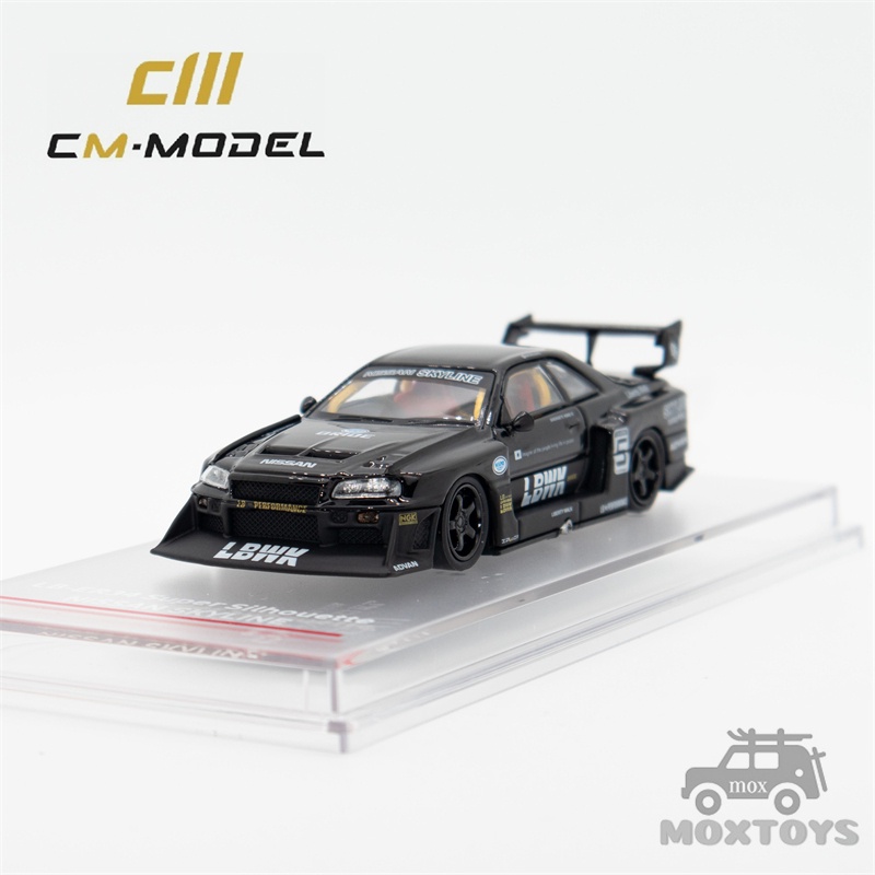 Mô Hình Xe Hơi nissan lbwk er34 no.5 chome Đen Tỉ Lệ 1: 64