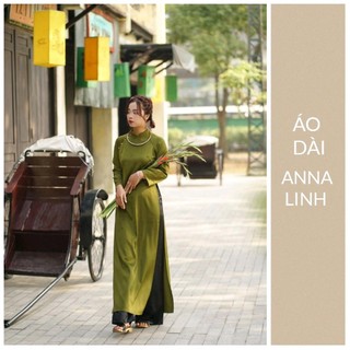 Áo dài cách tân màu xanh rêu xưa _ anna