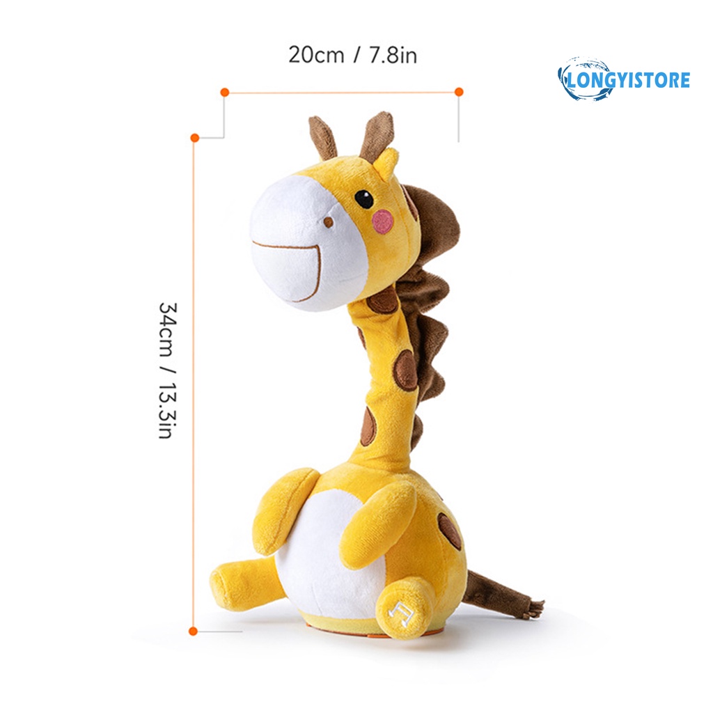 Thú Nhồi Bông Điện Tử Mềm Mại Hình Hươu Cao Cổ  Nhảy Múa Cho Bé Trai Bé Gái