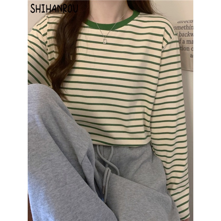 SHIHANROU áo dài tay áo thun dài tay  Cổ điển Fashion Thể thao Minimalist WTX2300MR9 48Z231129