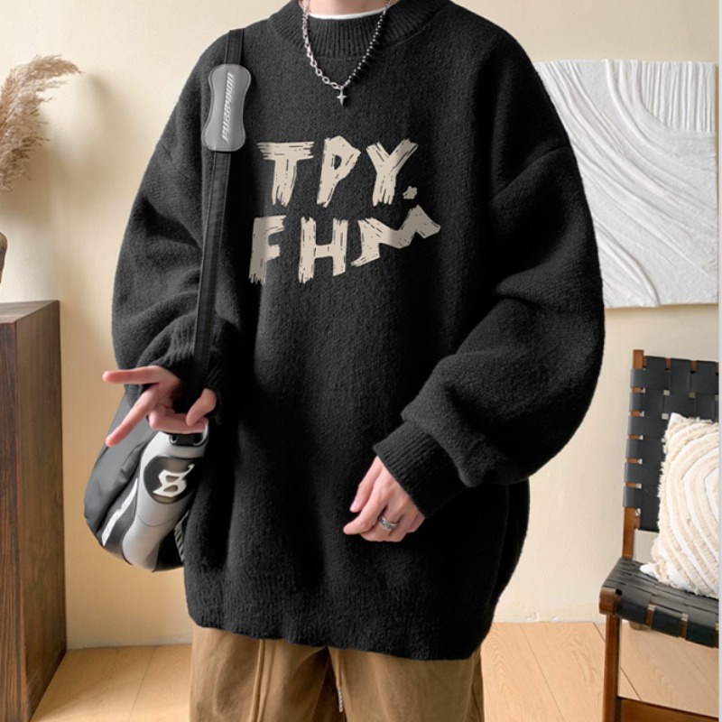 Eershenshi Áo sweater Dáng Rộng Đơn Giản Phong Cách harajuku Hàn Quốc Đa Năng Phong Cách Mới Cho Nam