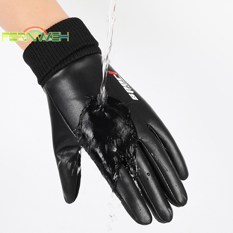 Găng Tay Hở Ngón Vải Nhung Hai Ngón Chống Trượt Chống Nước Giữ Ấm Mùa Đông Cho Nam