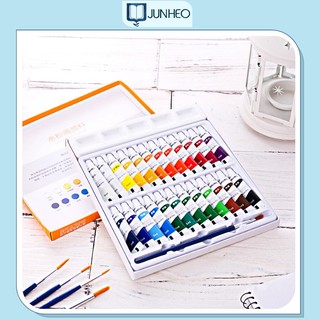 Bộ 24 màu nước gouache acrylic dạng tuýp nén vẽ tranh tường tô tượng chính hãng Deli TH02