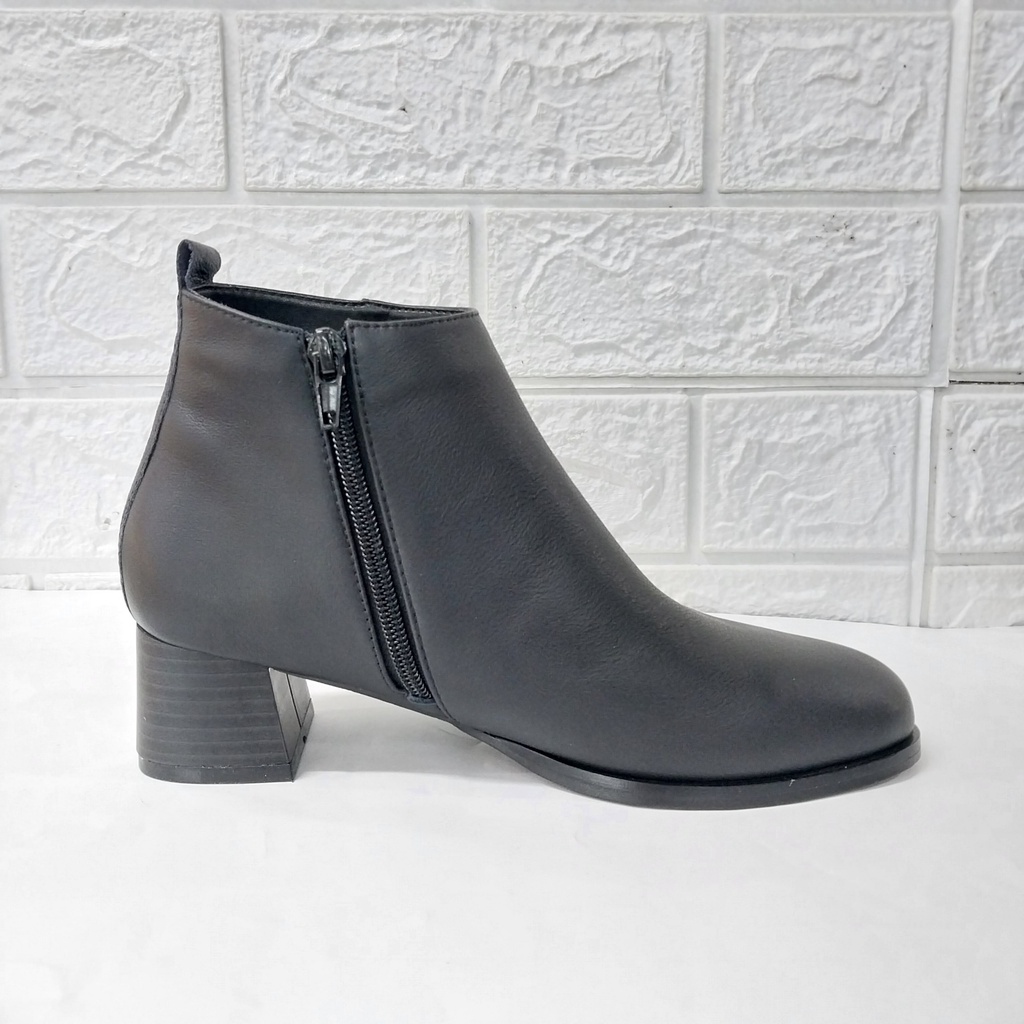 Boot ESSTRADA da, mũi tròn, gót trụ 5cm