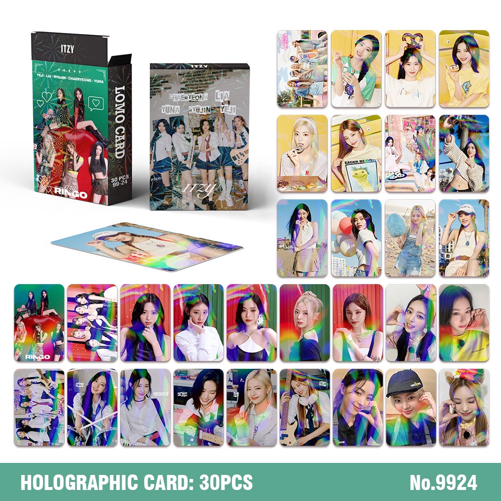 ITZY Album RINGO Holographic Laser Lomo Card Double-sided Color Printing Photocard 30pcs/box