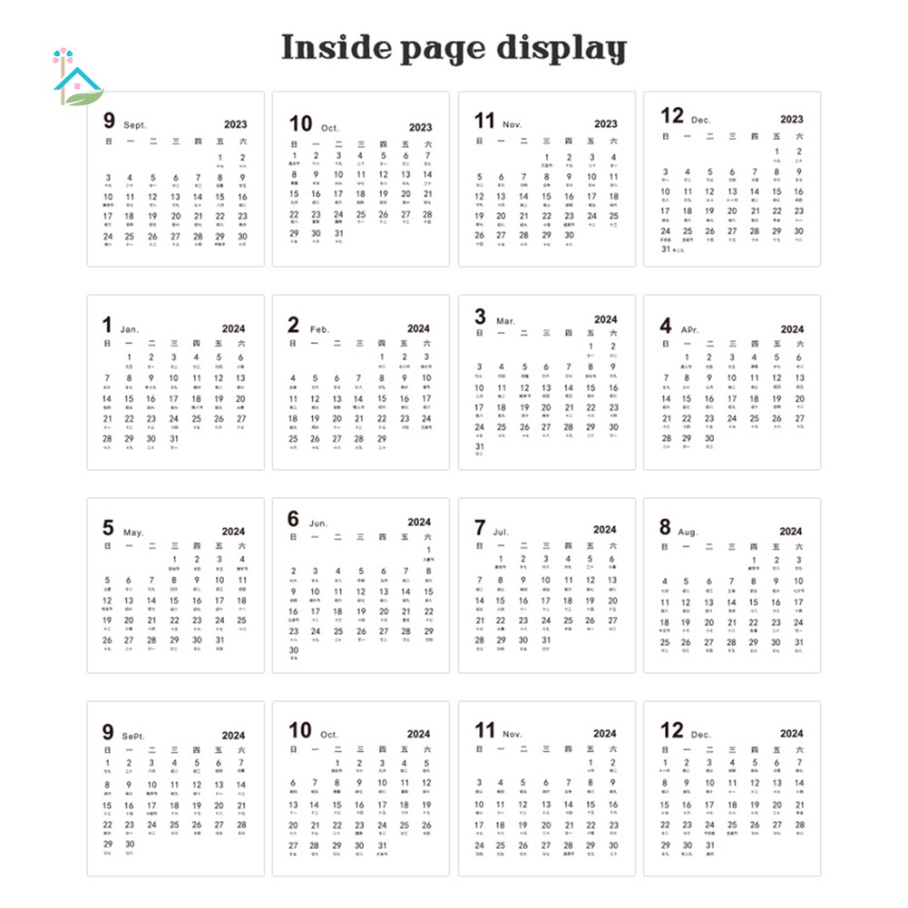 Lịch Để Bàn nldu 2024 mini Dùng Trang Trí Văn Phòng