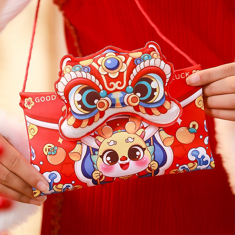 Bao Lì Xì Năm Mới 2024 Hình Rồng Đỏ Phong Cách Trung Hoa