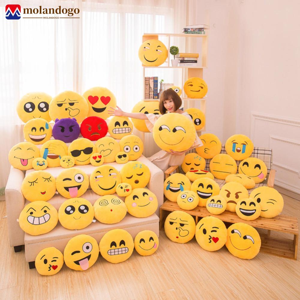 Gối Tròn 15cm Biểu Tượng Cảm Xúc Mặt Cười Nhồi Bông Mềm Mại k8v7