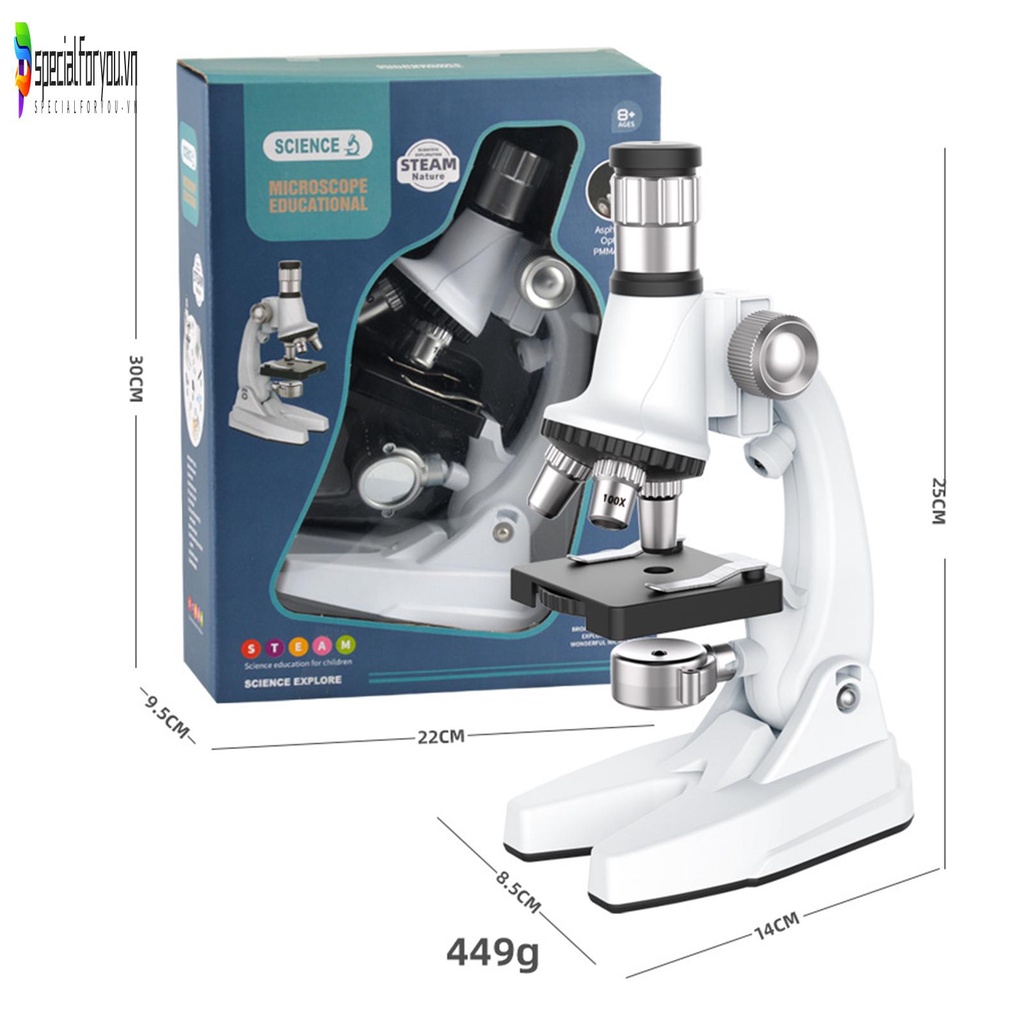 Kính Hiển Vi Cầm Tay Phóng Đại 1200x 1200 Lần Có Đèn Cho Bé
