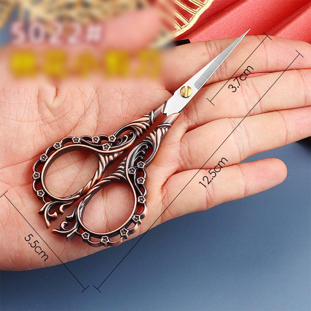 Topabc1 Kéo Cắt Giấy Bằng Thép Không Gỉ Họa Tiết Hoa Đào Phong Cách retro