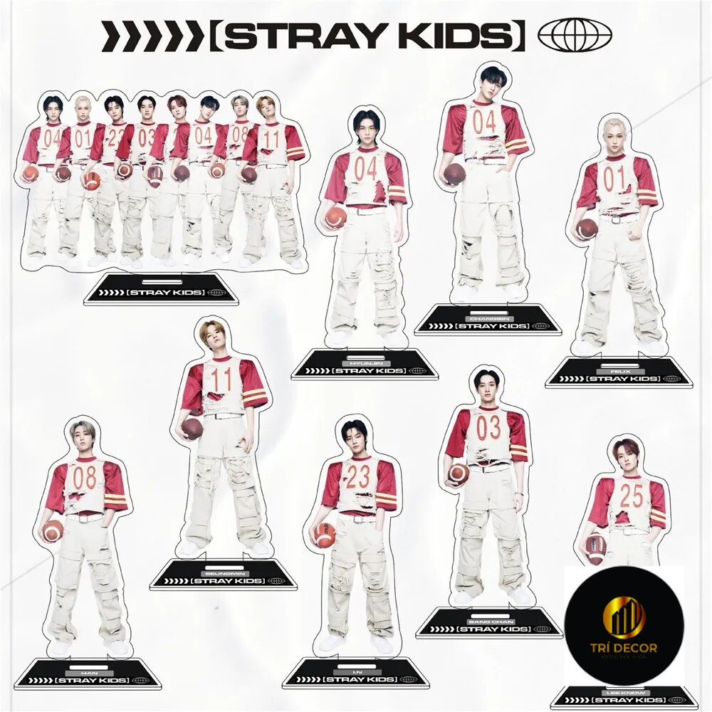 Mô hình Standee Kpop Stray Kids Hyunjin Felix Bangchan Lee Know Changbin Seungmin Phụ kiện trang trí để bàn góc học tập