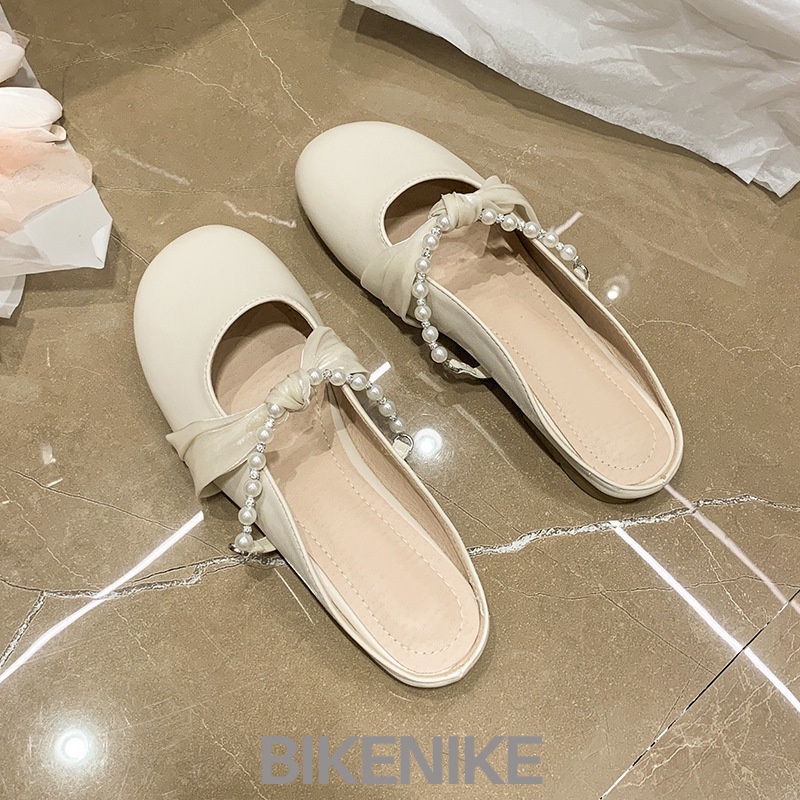 BIKENIKE Giày búp bê dép nữ 2023 NEW Mùa hè Vintage England phong cách thiết lập Mary Jane đơn giày23080802