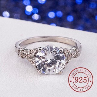 Mới Nhẫn Mạ Bạc 925 Dát Đá Quý Sang Trọng