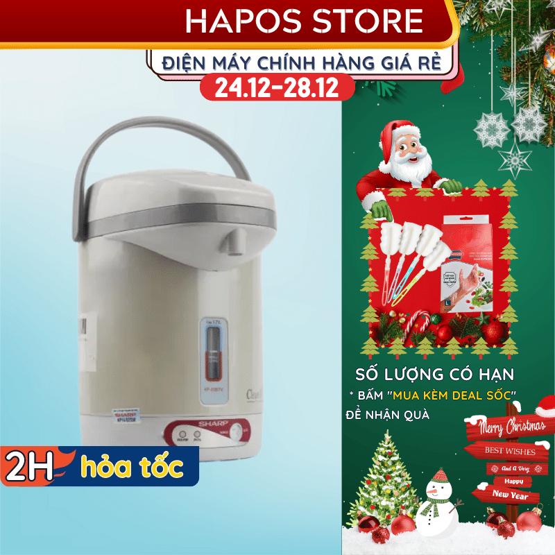 Bình thủy điện đun nước nóng Sharp 1.7L Chính hãng giữ ấm 90 độ pha trà KP-20BTV - Thương hiệu Nhật - HAPOS OFFICIAL