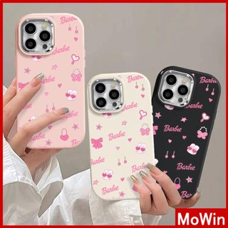 Mowin - Ốp lưng Ốp điện thoại Ốp iphone 15 pro max Ốp iPhone Chống Vân Tay TPU Kim Loại Mềm Mạ Điện Khung Camera Đơn Giản Màu Hồng Kiểu Anh Nơ Tình Yêu Tương Thích Với iPhone 14 13 12 11 Pro Max XS XR