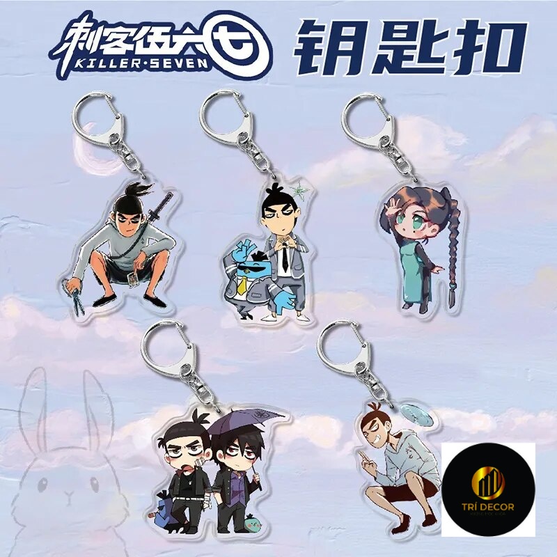 Móc khóa Chinese Cartoon Scissor Seven Peripheral xbg Killer Seven Anime Phụ kiện trang trí túi xách