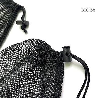 Bighsm Túi Lưới Dây Rút Đựng Đồ Giặt Bền Đa Năng Màu Trắng Đen Cho Hoạt Động Ngoài Trời