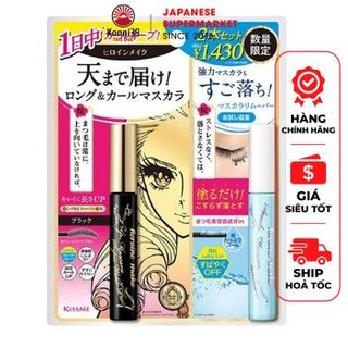 [MẪU MỚI] SET MASCARA + TẨY TRANG MASCARA KISS ME LONG UP SUPER WP CHUỐT MI CONG VÀ DÀI (MÀU ĐEN) - HÀNG NHẬT NỘI ĐỊA