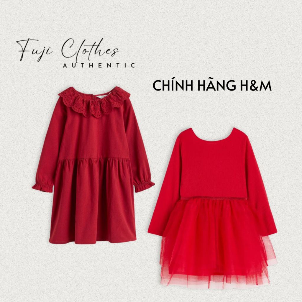 HM AUTH Váy chính hãng HM đầm noel cho bé 1-8 tuổi