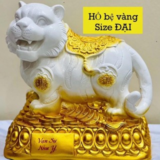 Heo đất/Lợn đất hình HỔ BỆ VÀNG | Size ĐẠI | Decor | Ống Tiết Kiệm | 12 con giáp | phong thủy |Kèm Ảnh thật | Freeship