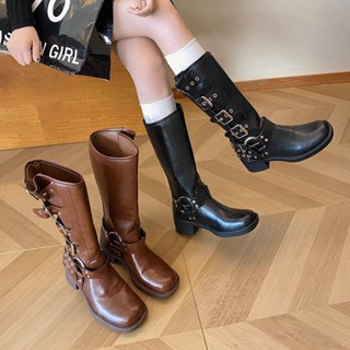 [Freeship] [Ảnh Thật] Giày Bốt Chiến Binh Nữ Phong Cách Cao Bồi Phương Tây Hot Trend 2024 - CC09