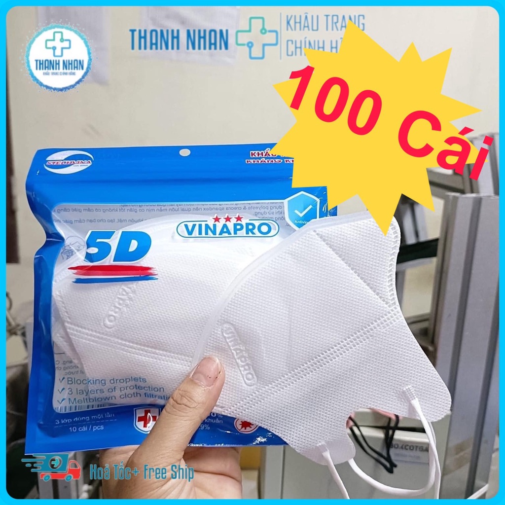 Khẩu Trang 5D Vinapro 3 Lớp Kháng Khuẩn,Từ 35-55Kg, Hàng Giá Rẻ Chất Lượng Cao. Nhiều Màu Lựa Chọn.