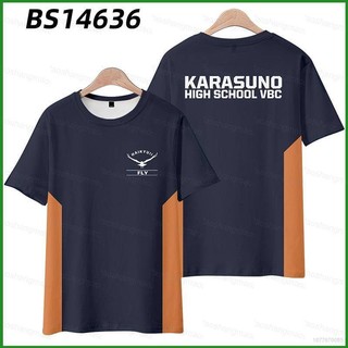 !!! Áo Thun Tay Ngắn In Hình Karasuno High School 3D Thời Trang Unisex