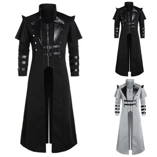 Áo Khoác Cướp Biển Steampunk Đen Phong Cách Gothic Cho Nam