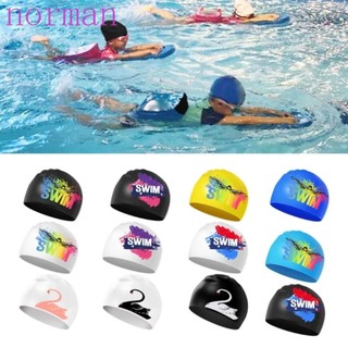 Mũ bơi silicone co giãn siêu nhẹ chống thấm nước in chữ norman