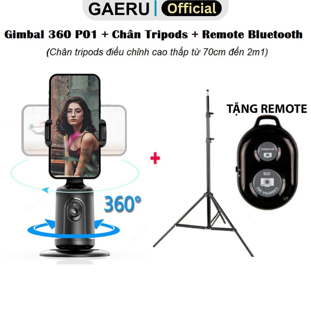 Giá đỡ điện thoại GAERU P01, tự động quay theo khuôn mặt, trang bị camera cảm biến AI cao cấp[BH 12th]