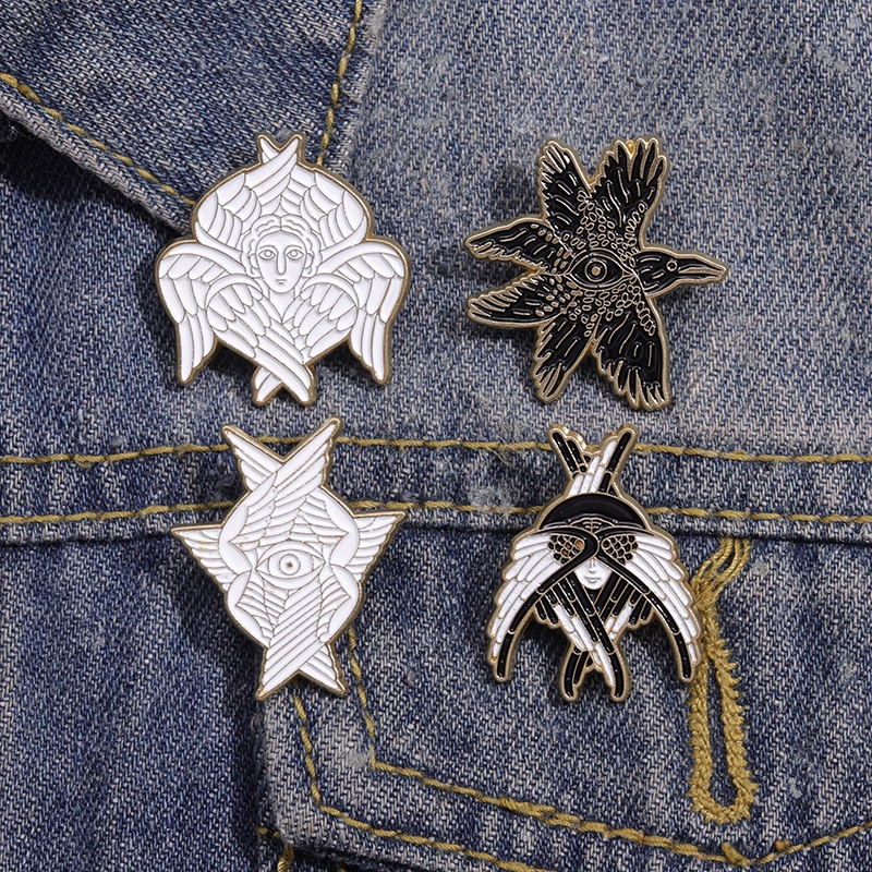 Huy Hiệu Cài Áo Hình Đôi Cánh Thiên Thần Ác Quỷ Thời Trang