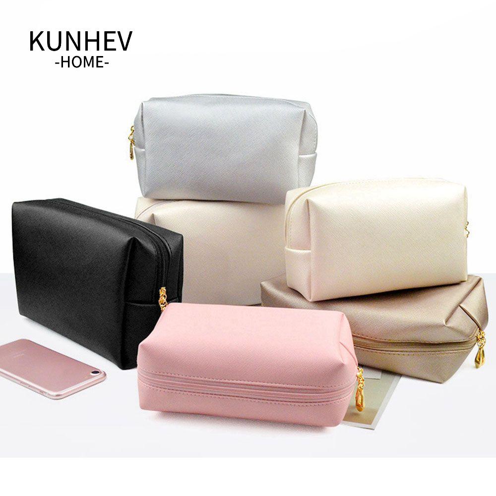 KUNHEV Túi Da pu Đựng Mỹ Phẩm Chống Thấm Nước