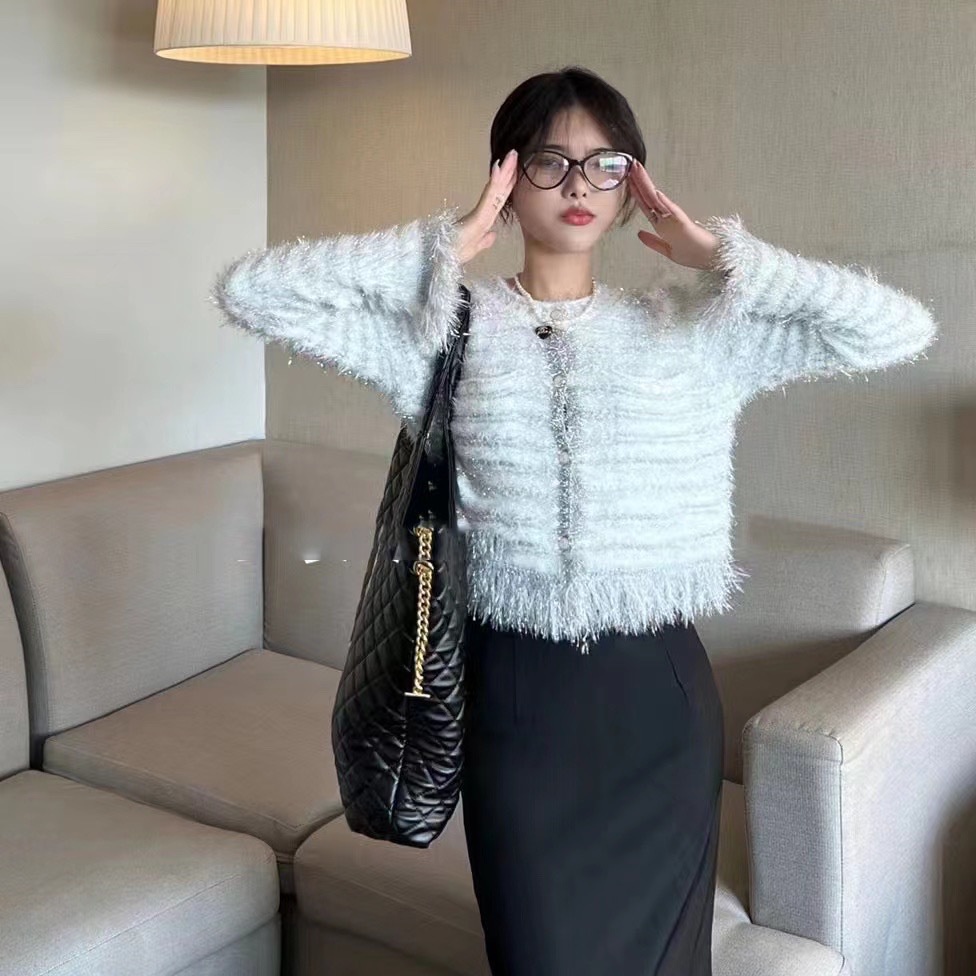 Áo Khoác cardigan Dệt Kim Cổ Tròn Thời Trang Phương Tây Cho Nữ 2023