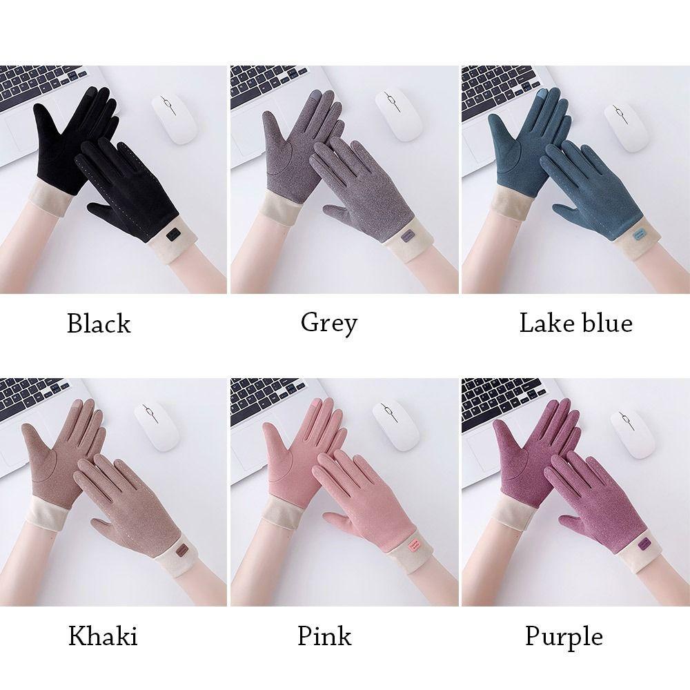 Eunlands Găng Tay Nhung Mềm Mại Dày Dặn Giữ Ấm Mùa Đông Có Thể Chạm Màn Hình Cảm Ứng Dành Cho Nam Nữ