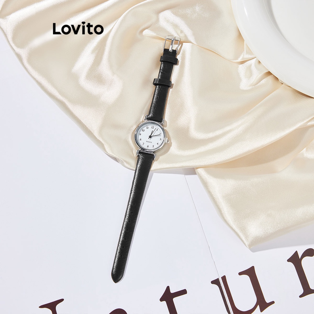 Đồng hồ Lovito thạch anh đơn giản màu trơn thường ngày cho nữ L63AD288