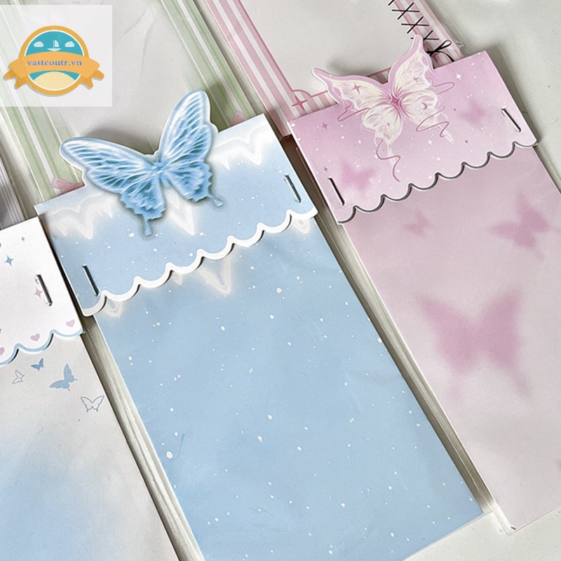 Coutr Set 5 Thẻ Giấy In Hình Đầu Bướm 3d Nghệ Thuật Trang Trí Sau Lưng
