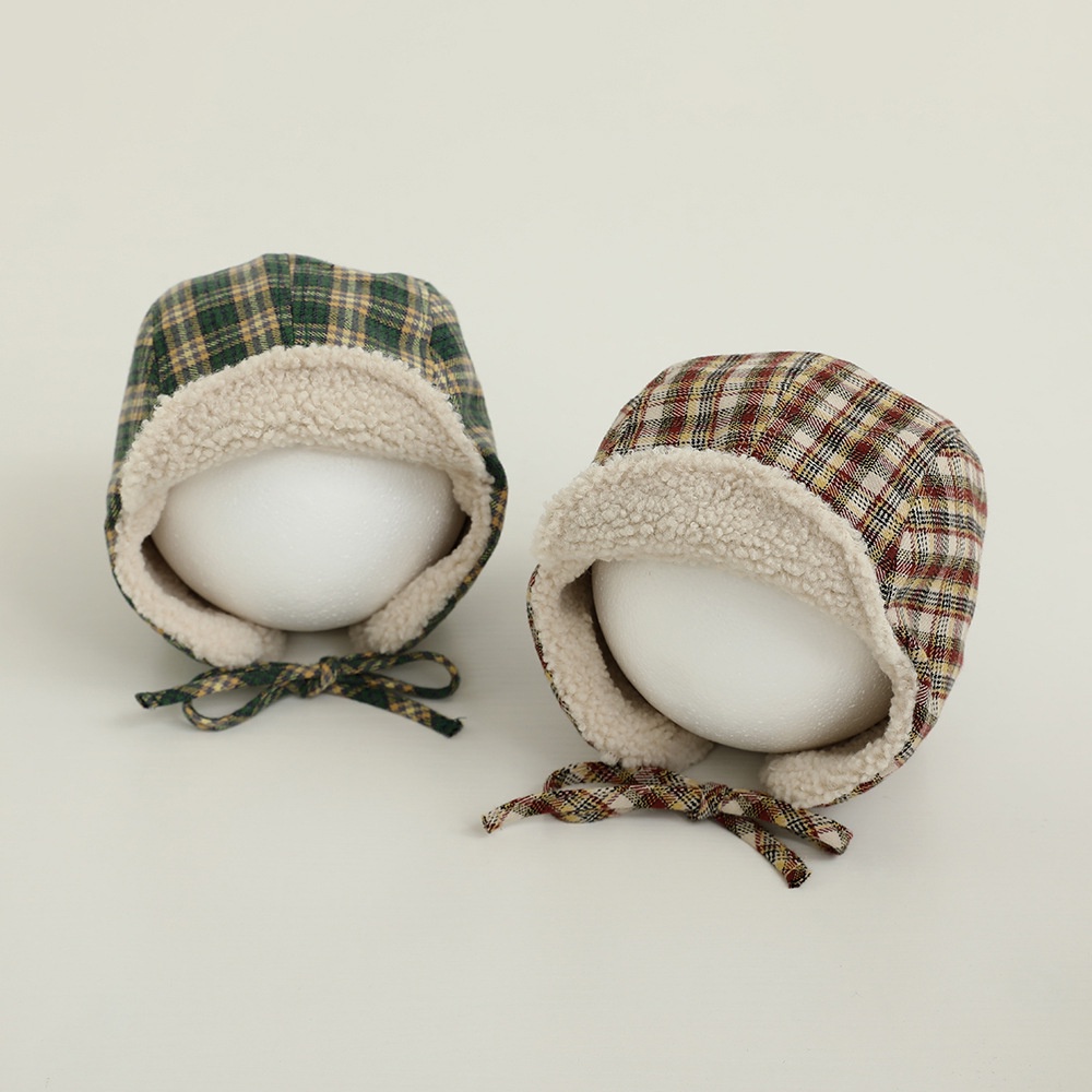 Mũ Lông Cừu Giữ Ấm Bảo Vệ Tai Phong Cách vintage Hàn Quốc Cho Mẹ Và Bé