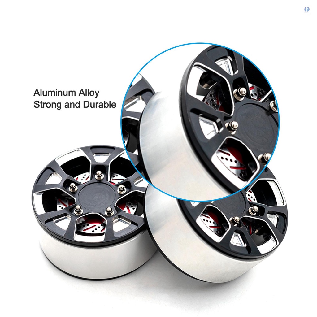 Rc Set 4 Vành Bánh Xe Thay Thế 2.2inch Bằng Hợp Kim Nhôm Cho Xe Hơi Điều Khiển Từ Xa trx4 axial scx10 90046 scx10 iii axi03007 axi03003