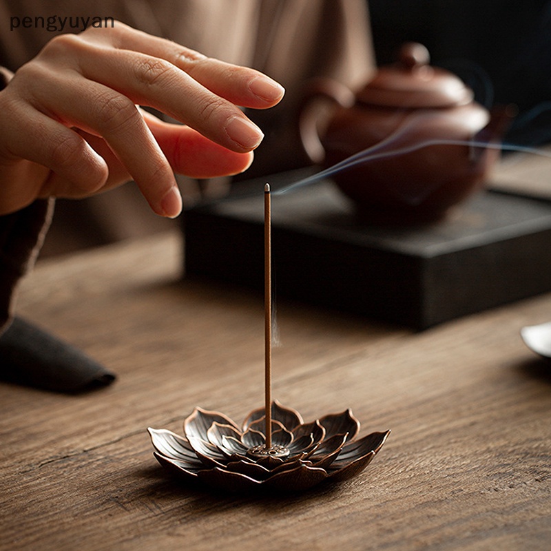 Giá Đỡ Nhang Trầm Hương Bằng Kim Loại Hình Hoa Sen Phật Giáo Trang Trí Nhà Cửa