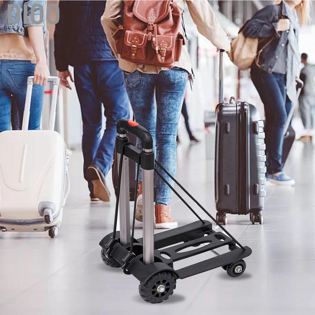 Dioo Folding Trolley  Foldable Luggage Cart 4 Wheels Low Noise Aluminium Alloy Rugged for Shopping