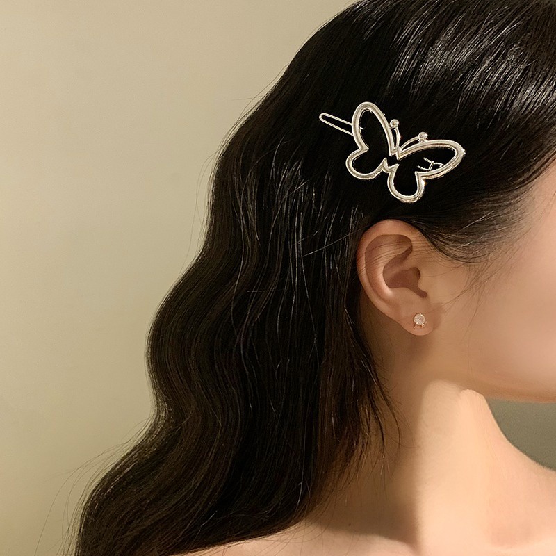 Kẹp Tóc Kim Loại Hình Ngôi Sao / Bươm Bướm Xinh Xắn Dành Cho Nữ