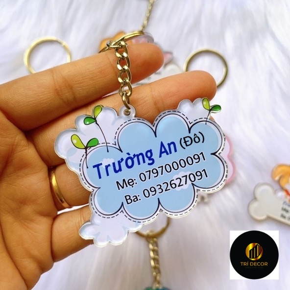 Móc khoá thương hiệu, in bảng tên treo balo cho bé ngộ nghĩnh dể thương AC.GIFT