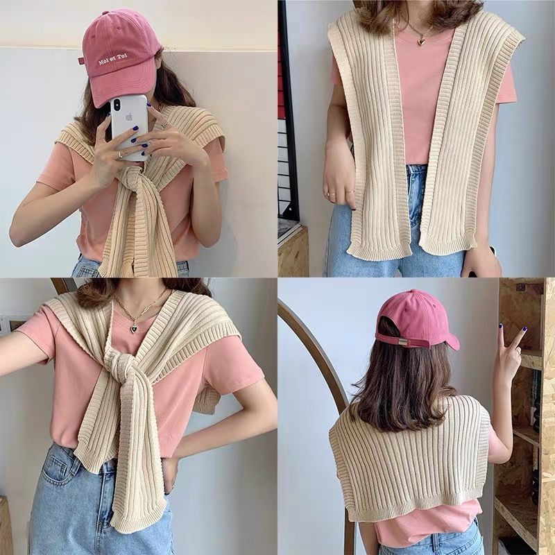 Khăn Choàng Cổ Bằng Len Dệt Kim Thắt Nút Thời Trang Xuân Thu Cho Nữ